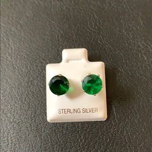 Green stone earrings